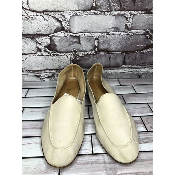 ATIKA VTG Ivory Suede Nubuck Leather Slip On Loafer Flats Women Sz 40EU/9.5M US - Picture 7 of 16